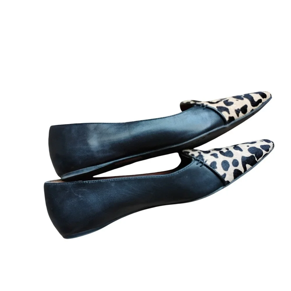 DV Dolce Vita Leopard Print Hair Calf Leather Pointed Toe Flats Shoes - Picture 4 of 4